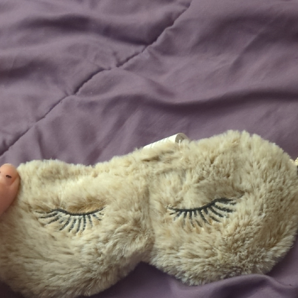 Faux Fur Sleep Mask with Eyelash Design